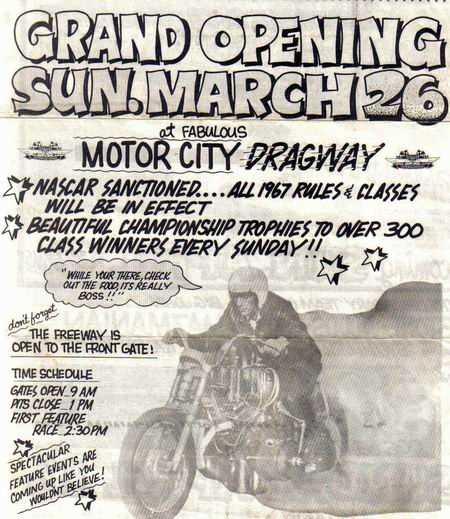 Motor City Dragway - Ad From Rick Rzepka (newer photo)